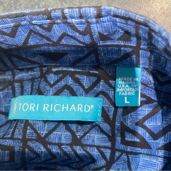 Tori Richard made in Hawaii casual short sleeve shirt! Blue black - Picture 2 of 4